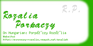 rozalia porpaczy business card